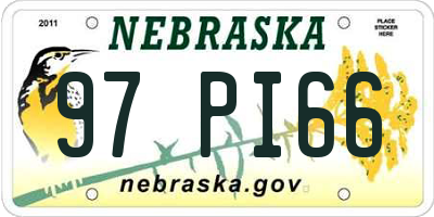 NE license plate 97PI66