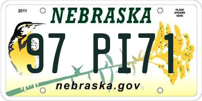 NE license plate 97PI71