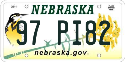 NE license plate 97PI82