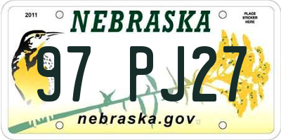 NE license plate 97PJ27