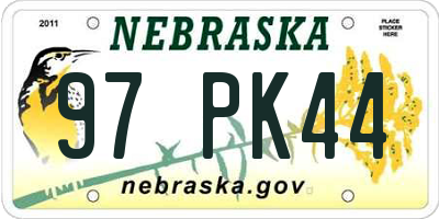 NE license plate 97PK44