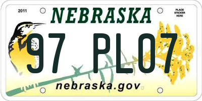 NE license plate 97PL07