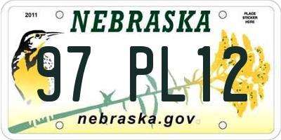NE license plate 97PL12