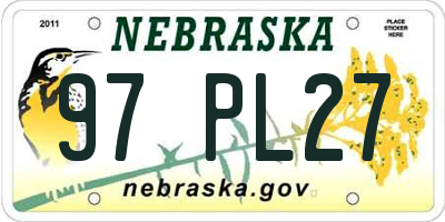 NE license plate 97PL27