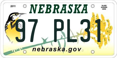 NE license plate 97PL31