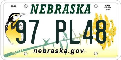 NE license plate 97PL48