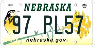 NE license plate 97PL57