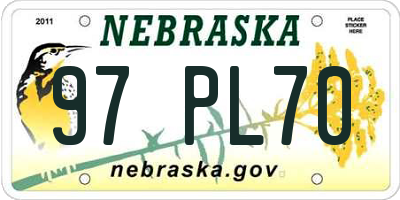 NE license plate 97PL70