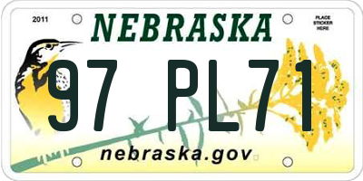 NE license plate 97PL71