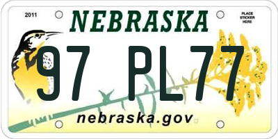 NE license plate 97PL77