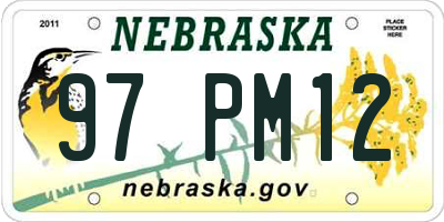 NE license plate 97PM12