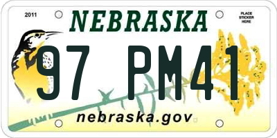 NE license plate 97PM41