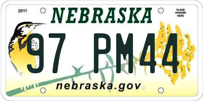 NE license plate 97PM44