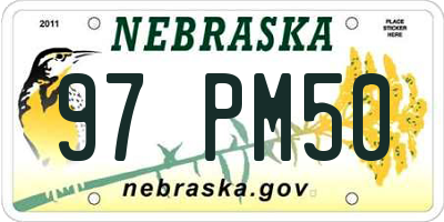 NE license plate 97PM50