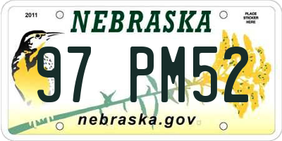 NE license plate 97PM52