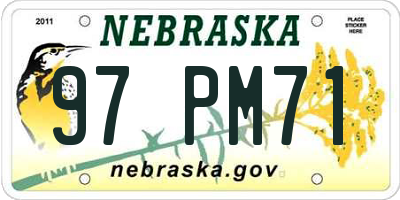 NE license plate 97PM71