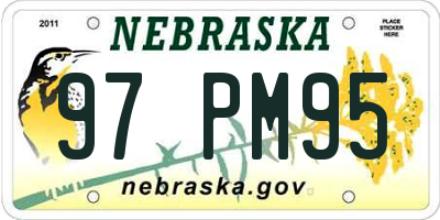 NE license plate 97PM95