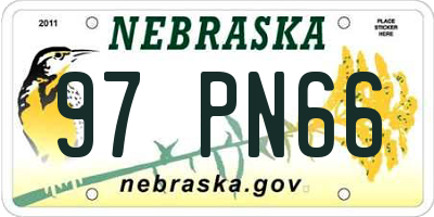 NE license plate 97PN66