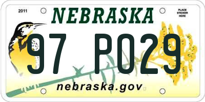 NE license plate 97PO29