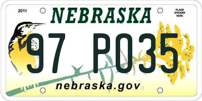 NE license plate 97PO35