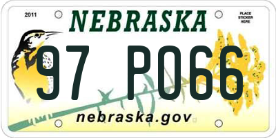 NE license plate 97PO66