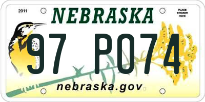 NE license plate 97PO74