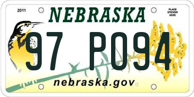 NE license plate 97PO94