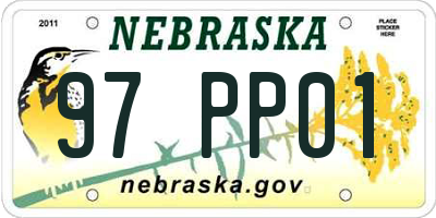 NE license plate 97PP01