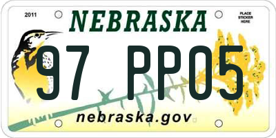 NE license plate 97PP05