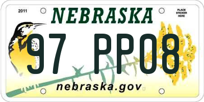 NE license plate 97PP08