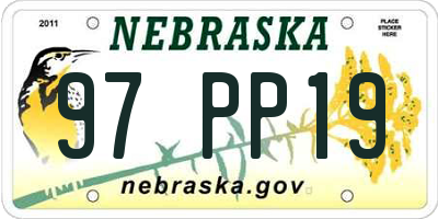 NE license plate 97PP19