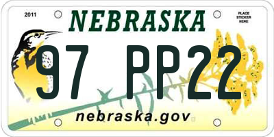 NE license plate 97PP22