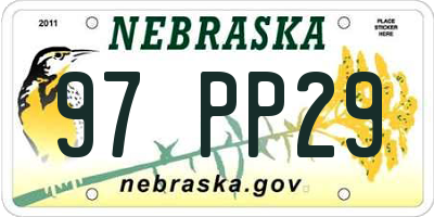 NE license plate 97PP29
