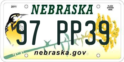 NE license plate 97PP39