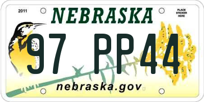 NE license plate 97PP44