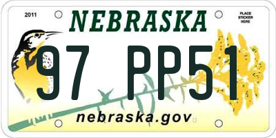 NE license plate 97PP51