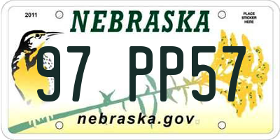 NE license plate 97PP57