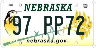 NE license plate 97PP72