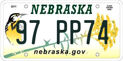 NE license plate 97PP74