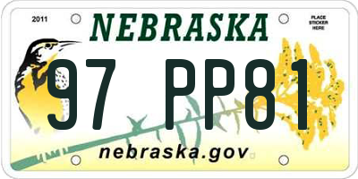 NE license plate 97PP81