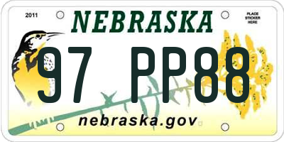 NE license plate 97PP88