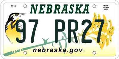 NE license plate 97PR27
