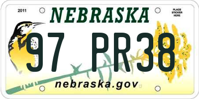 NE license plate 97PR38
