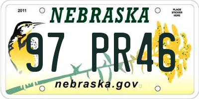 NE license plate 97PR46