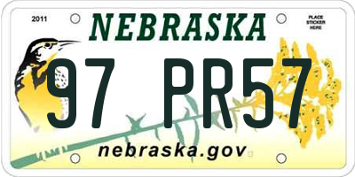 NE license plate 97PR57
