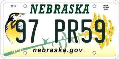 NE license plate 97PR59