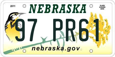 NE license plate 97PR61