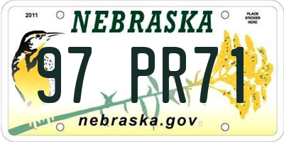 NE license plate 97PR71