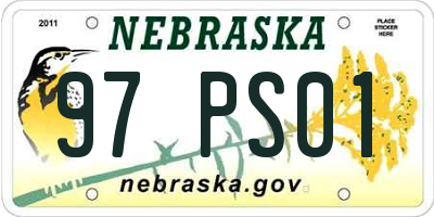 NE license plate 97PS01