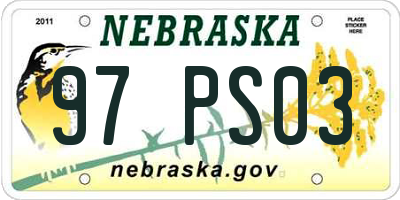 NE license plate 97PS03